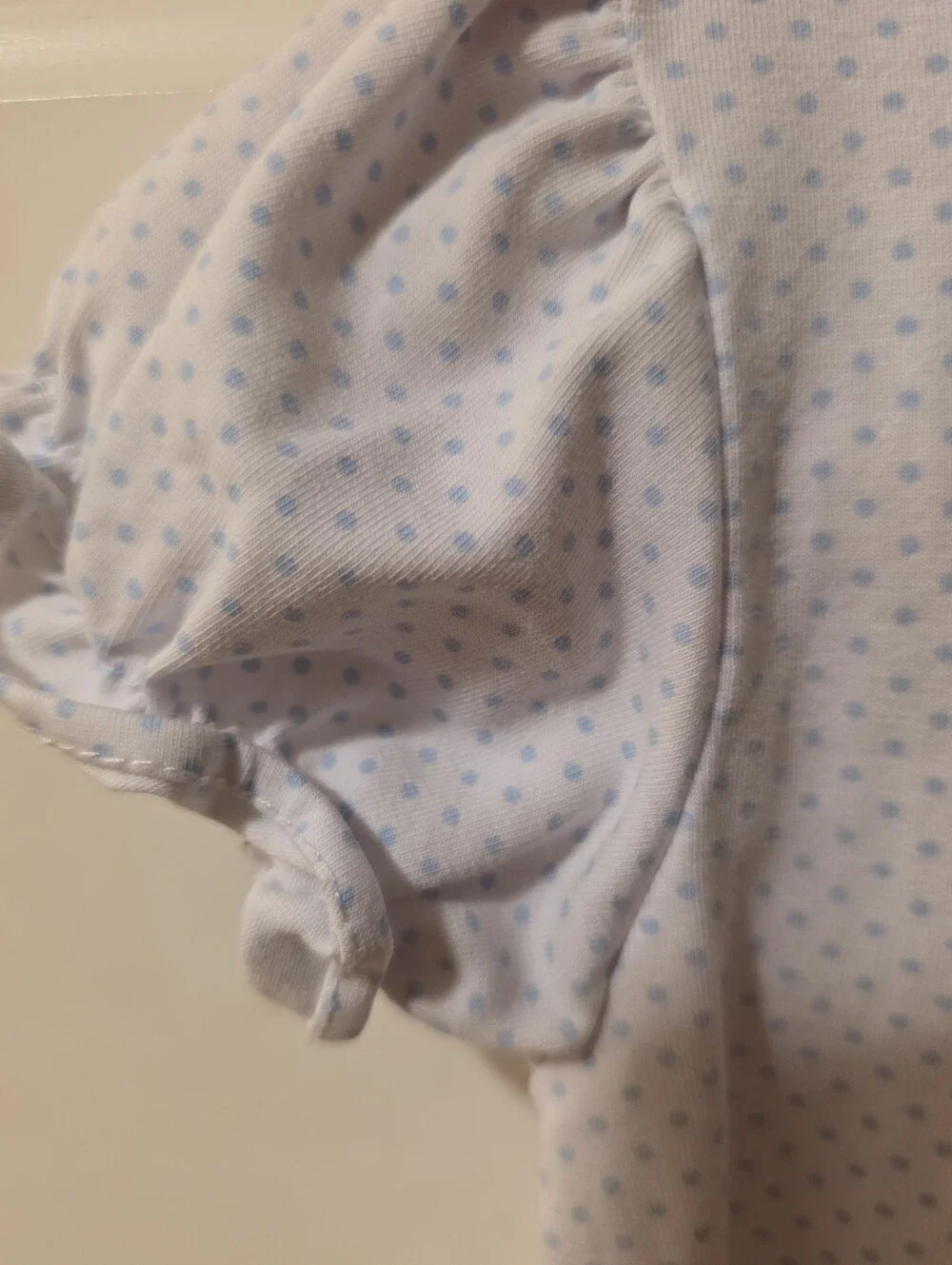Trotter Street Kiids' Light Blue Polka Dot Dress with Orange Floral Embroidery